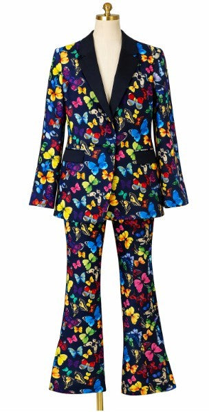 Alice and Olivia Willa Butterfly Print Blazer US12 and Pants US8|565