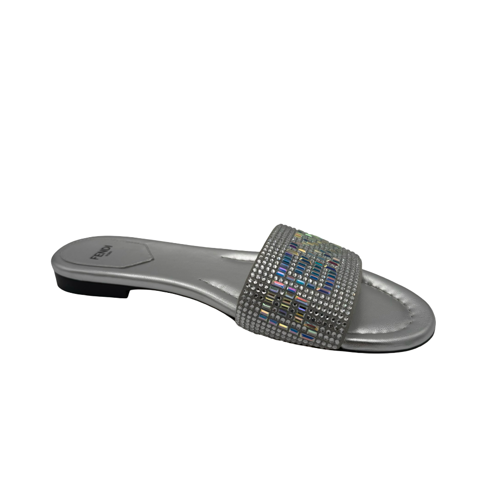 Fendi Embellished Slide Sandals Size 39|419