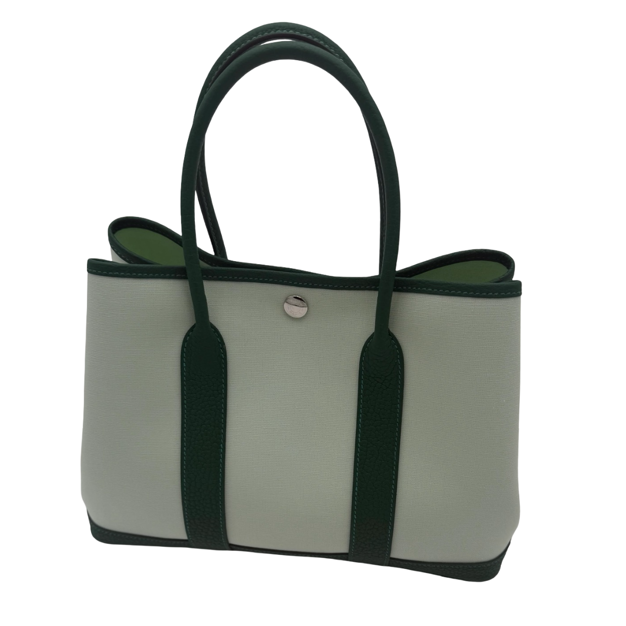 Hermés Mint Ecru Canvas Garden Party Size 30cm