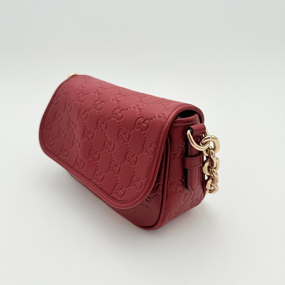 Gucci Mini Shoulder Bag Burgundy New|184