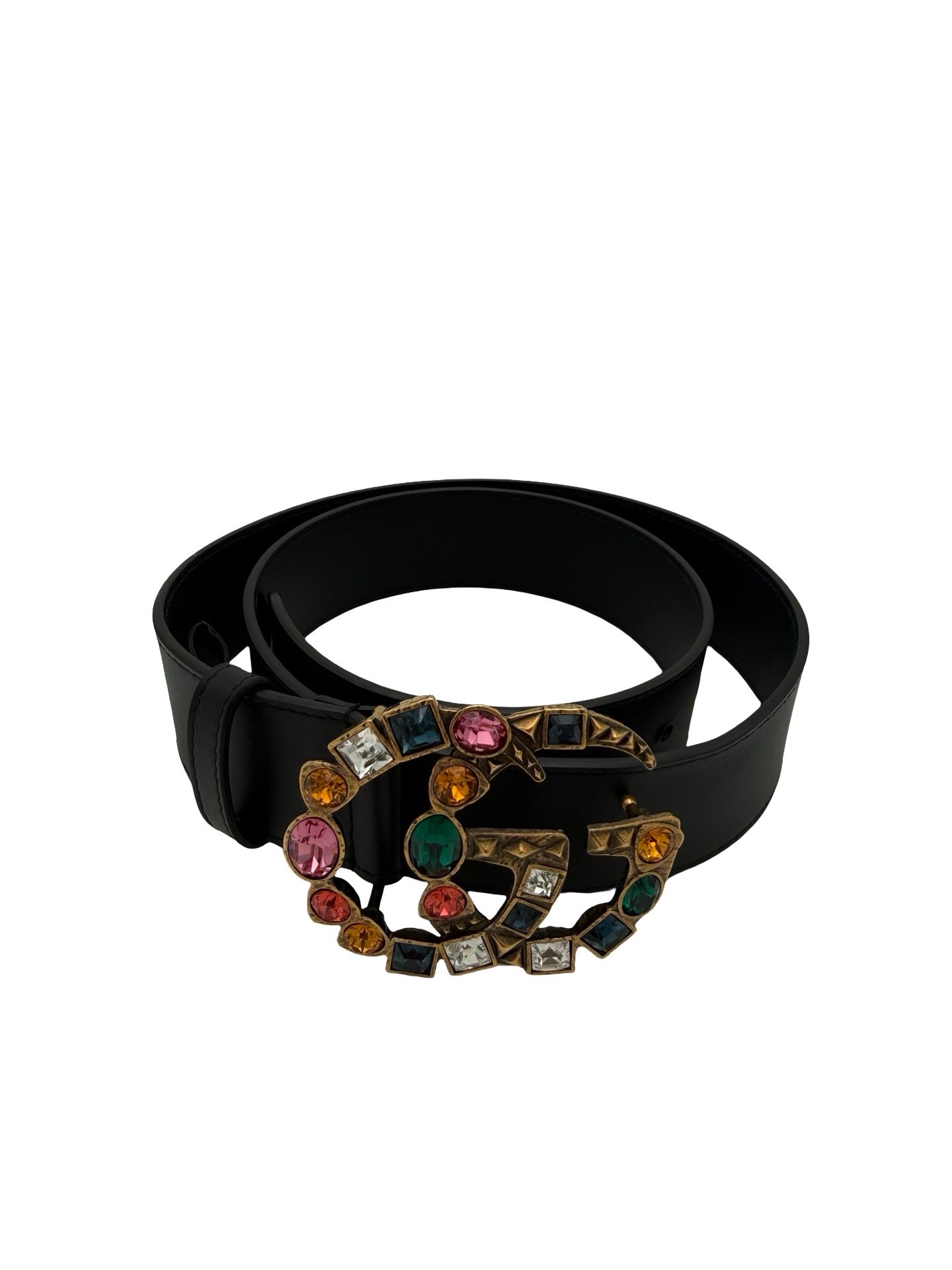 Gucci Crystal Embellished Double G Belt
