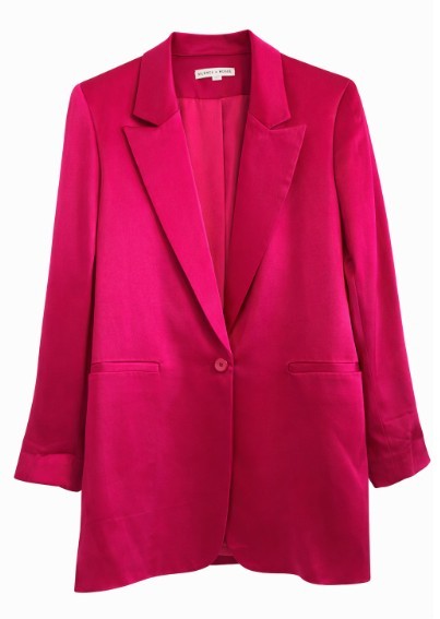 Alice and Olivia Rasberry, Wild Pink Denny Long Blazer Size US8|562