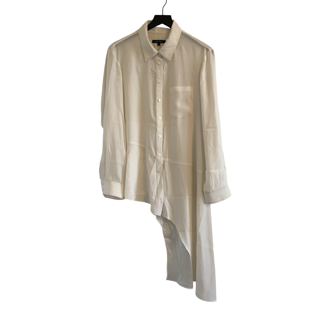 Nanette Lepore Button Up Asymmetrical Shirt Size Large|474
