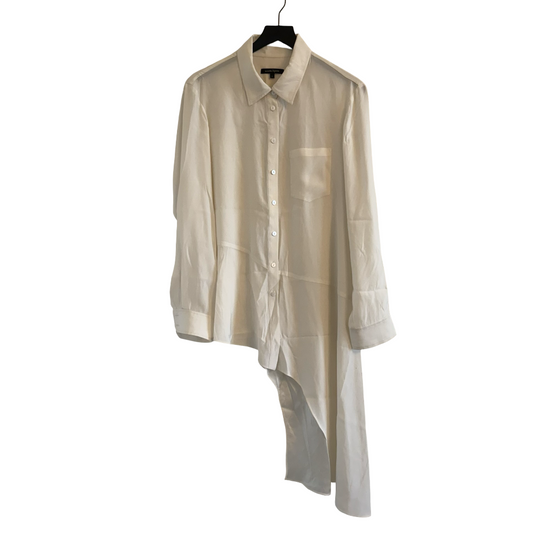 Nanette Lepore Button Up Asymmetrical Shirt Size Large|474