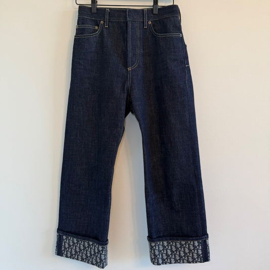 Christian Dior Jeans Oblique Logo Cuffs Size 36 / US 4|161