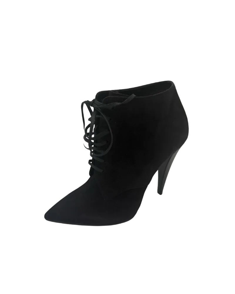 Saint Laurent Lace Up Ankle Booties Size 38 1/2 New|435