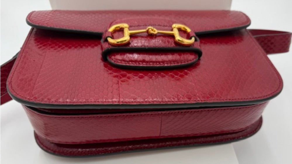Gucci Snakeskin Red Horsebit 1955 Small (New)|518