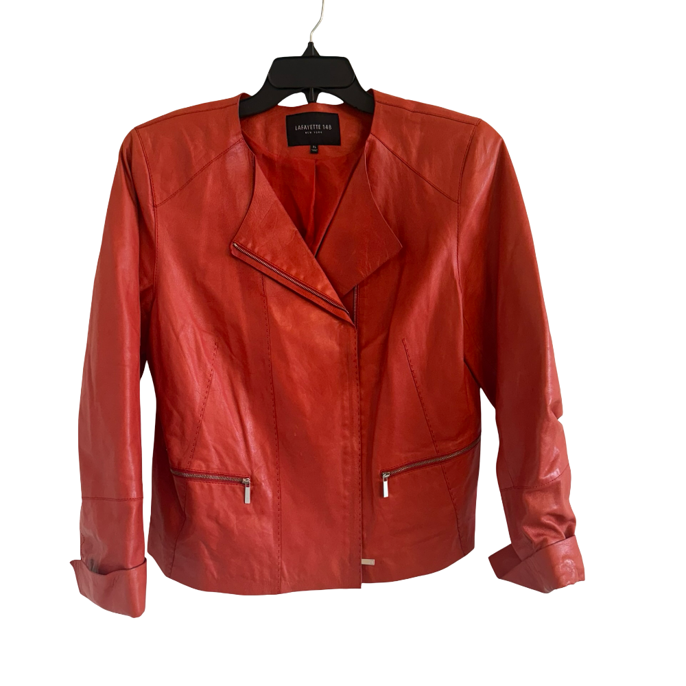Lafayette 148 New York Leather Jacket Size XL|459