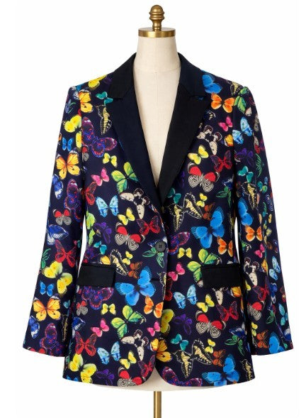 Alice and Olivia Willa Butterfly Print Blazer US12 and Pants US8|564