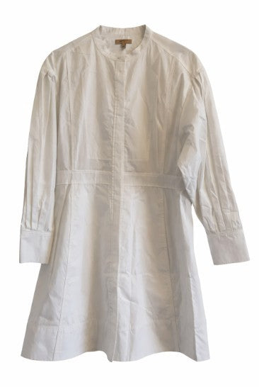 Burberry White Mock Neck Mini Dress Size US14|559
