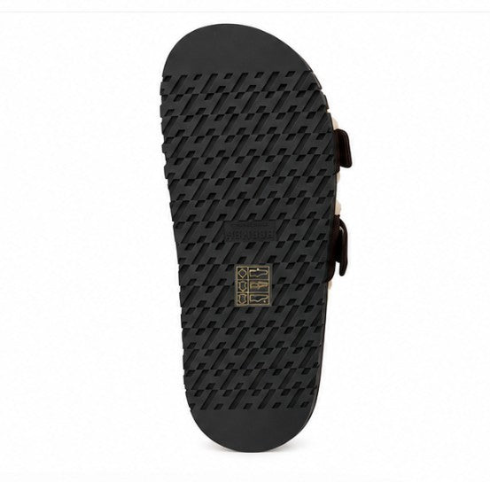 Hermès Chypre Techno Sandals, Color: Marron Ebene Suede & Ecru Shearling, Size: 38|634