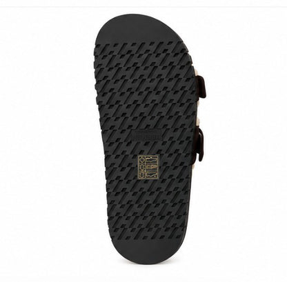 Hermès Chypre Techno Sandals, Color: Marron Ebene Suede & Ecru Shearling, Size: 38|634