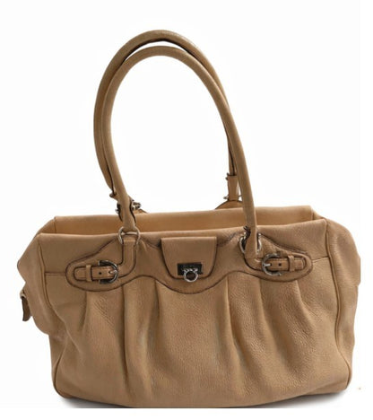 Ferragamo Gancio Top Handle Bag (Vintage) - Cream|545