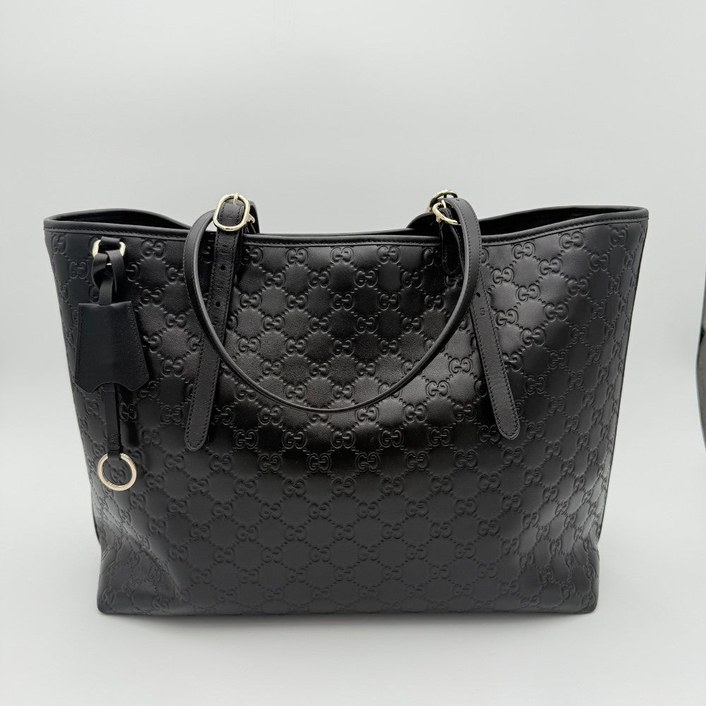 Gucci Tote Bag Black Leather New|187