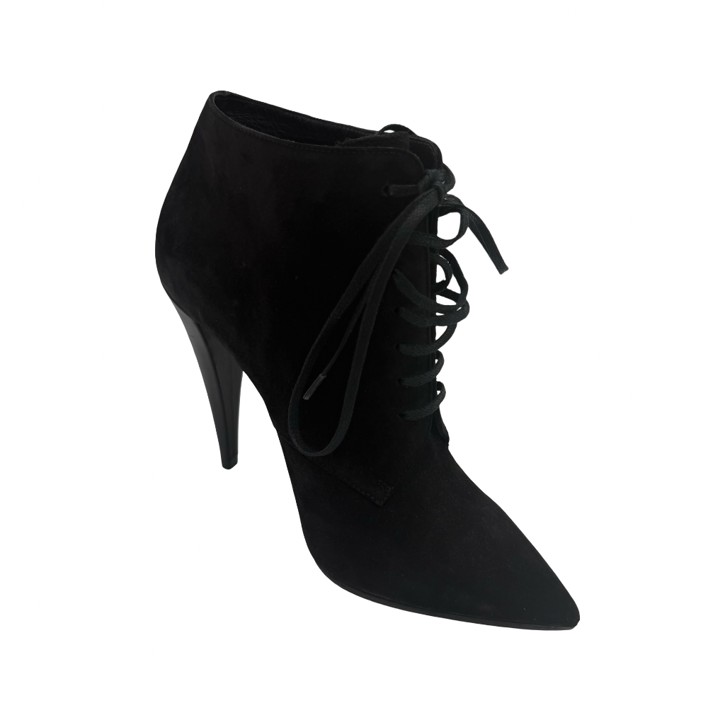 Saint Laurent Lace Up Ankle Booties Size 38 1/2 New|436