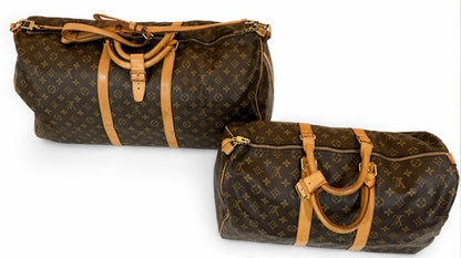 Louis Vuitton Brown Monogram Keepall Travel Bag 55|607