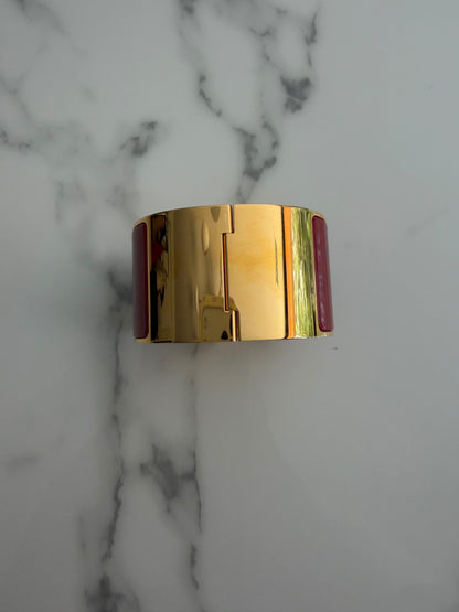 Hermes Clic H Bracelet Red and Gold