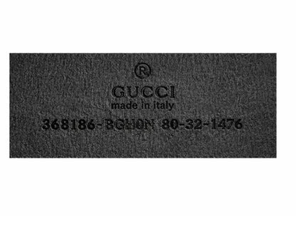 Gucci black with silver Interlocking G belt size 80cm. 32 inches|541