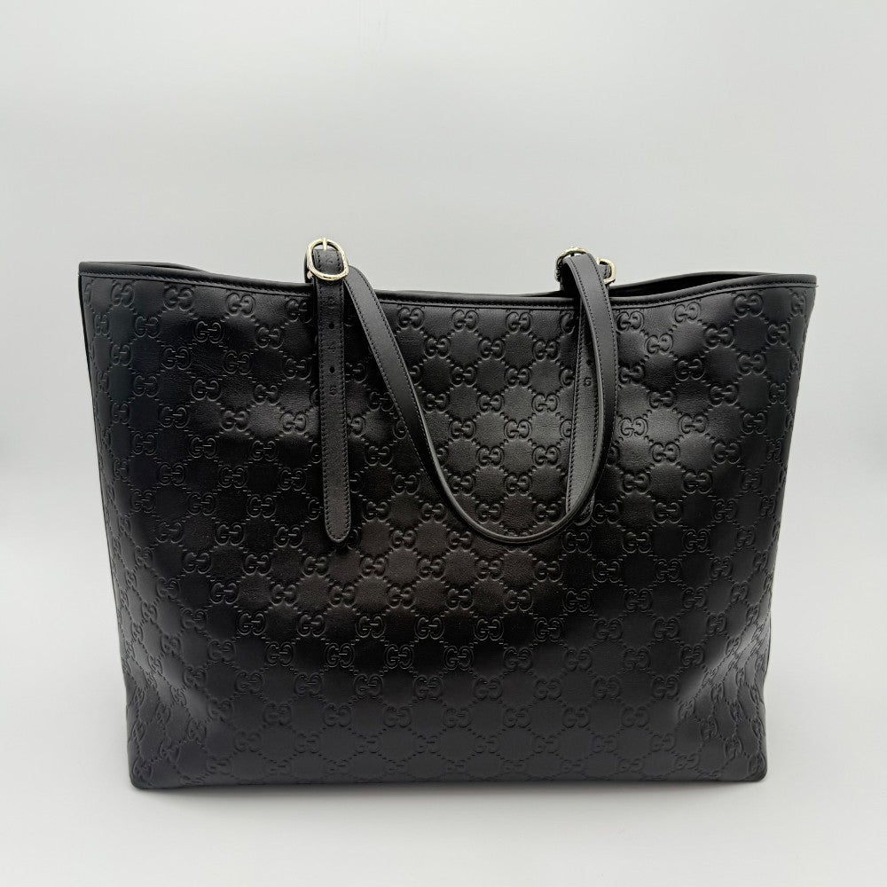 Gucci Tote Bag Black Leather New|188
