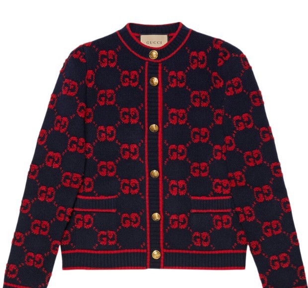 GUCCI WOOL PRINTED SWEATE BLUE/RED|496