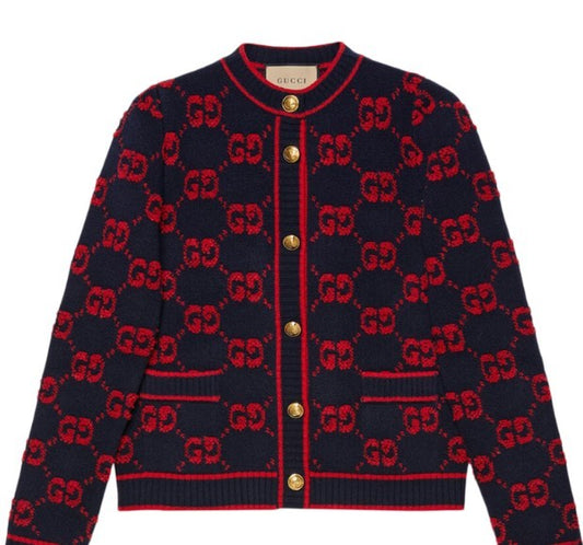 GUCCI WOOL PRINTED SWEATE BLUE/RED|496