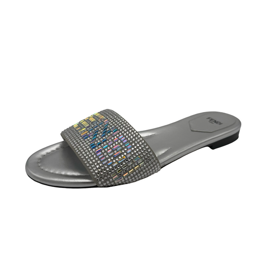 Fendi Embellished Slide Sandals Size 39|420