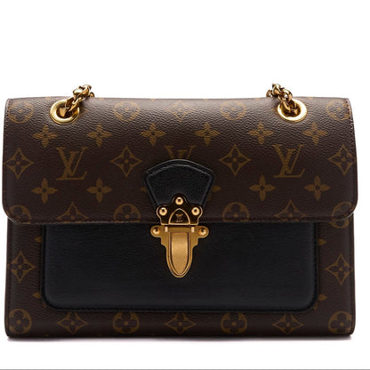 Louis Vuitton Brown Calfskin Leather Monogram Victoire Shoulder Bag