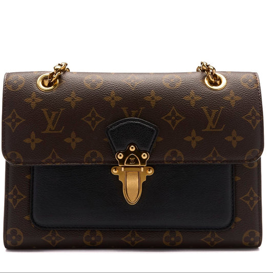 Louis Vuitton Brown Calfskin Leather Monogram Victoire Shoulder Bag