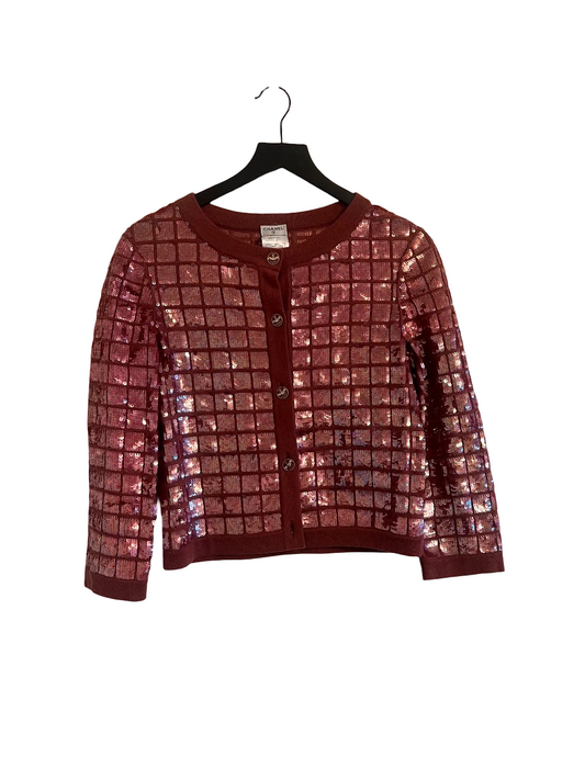 CHANEL SEQUIN CARDIGAN SIZE 38