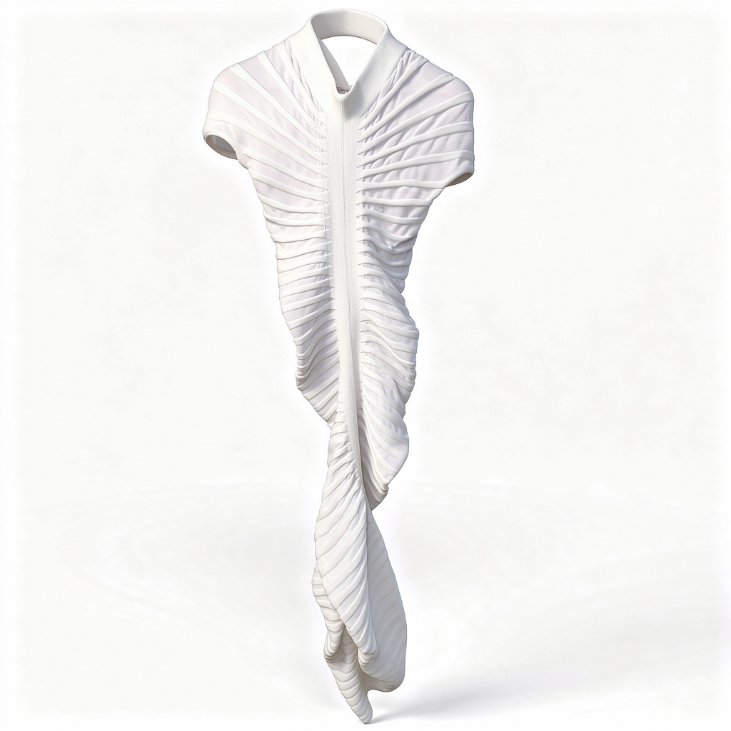 ALAIA WHITE LONG BODYCON DRESS SIZE 42