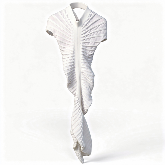 ALAIA WHITE LONG BODYCON DRESS SIZE 42