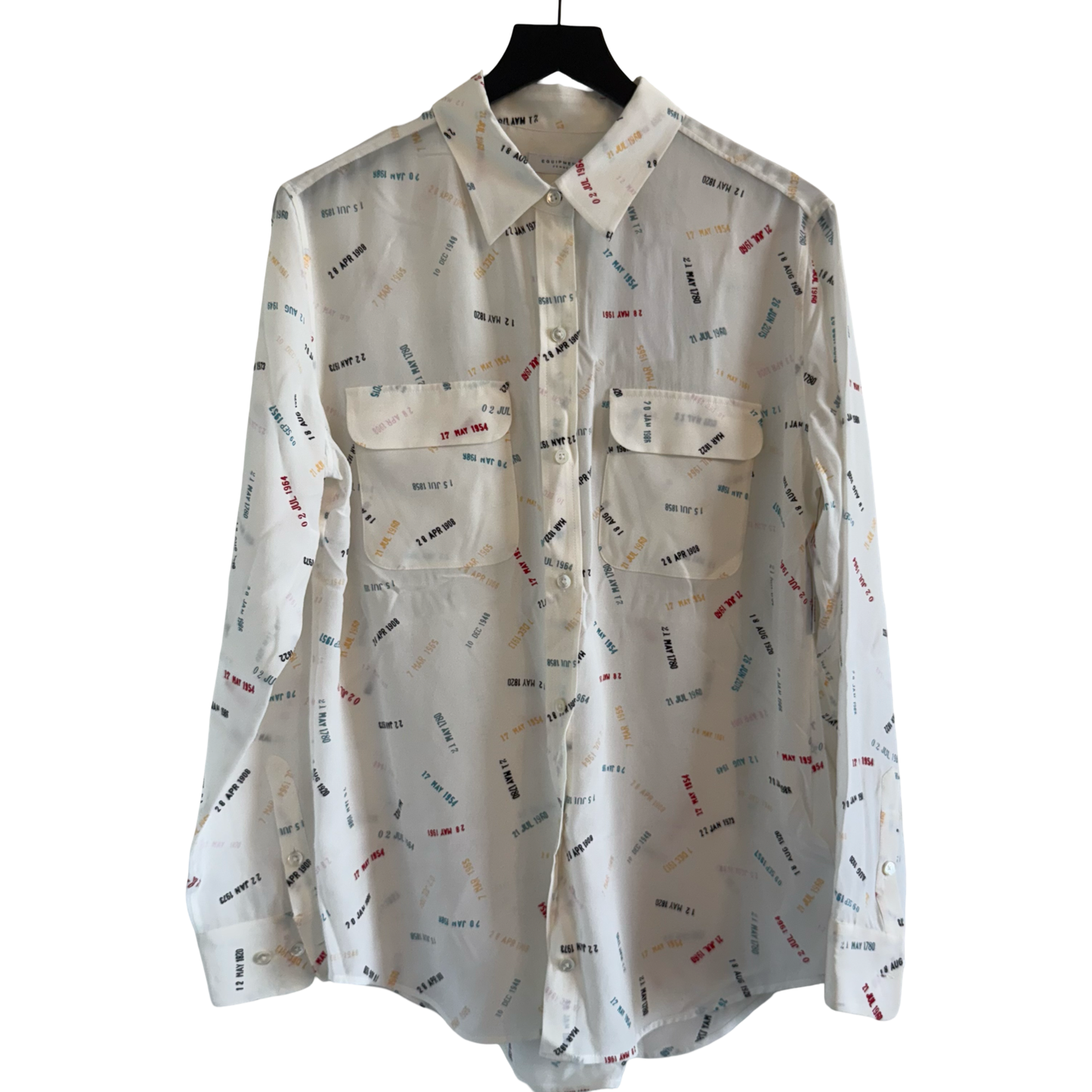 Equipment Silk Long Sleeve Shirt Size Large
