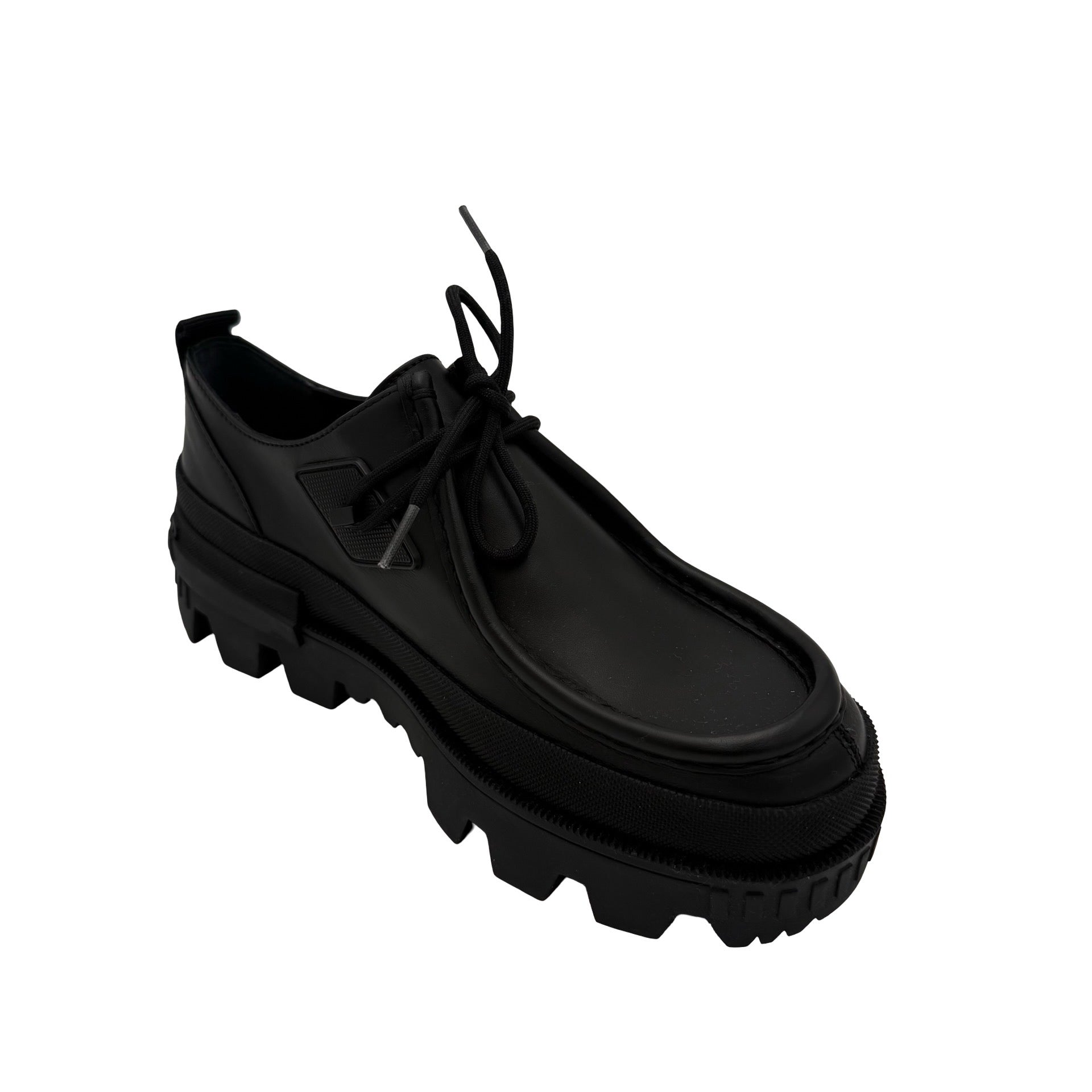 Moncler Black Leather Lug Sole Lace Up Shoes Size 37 – Archive Vault