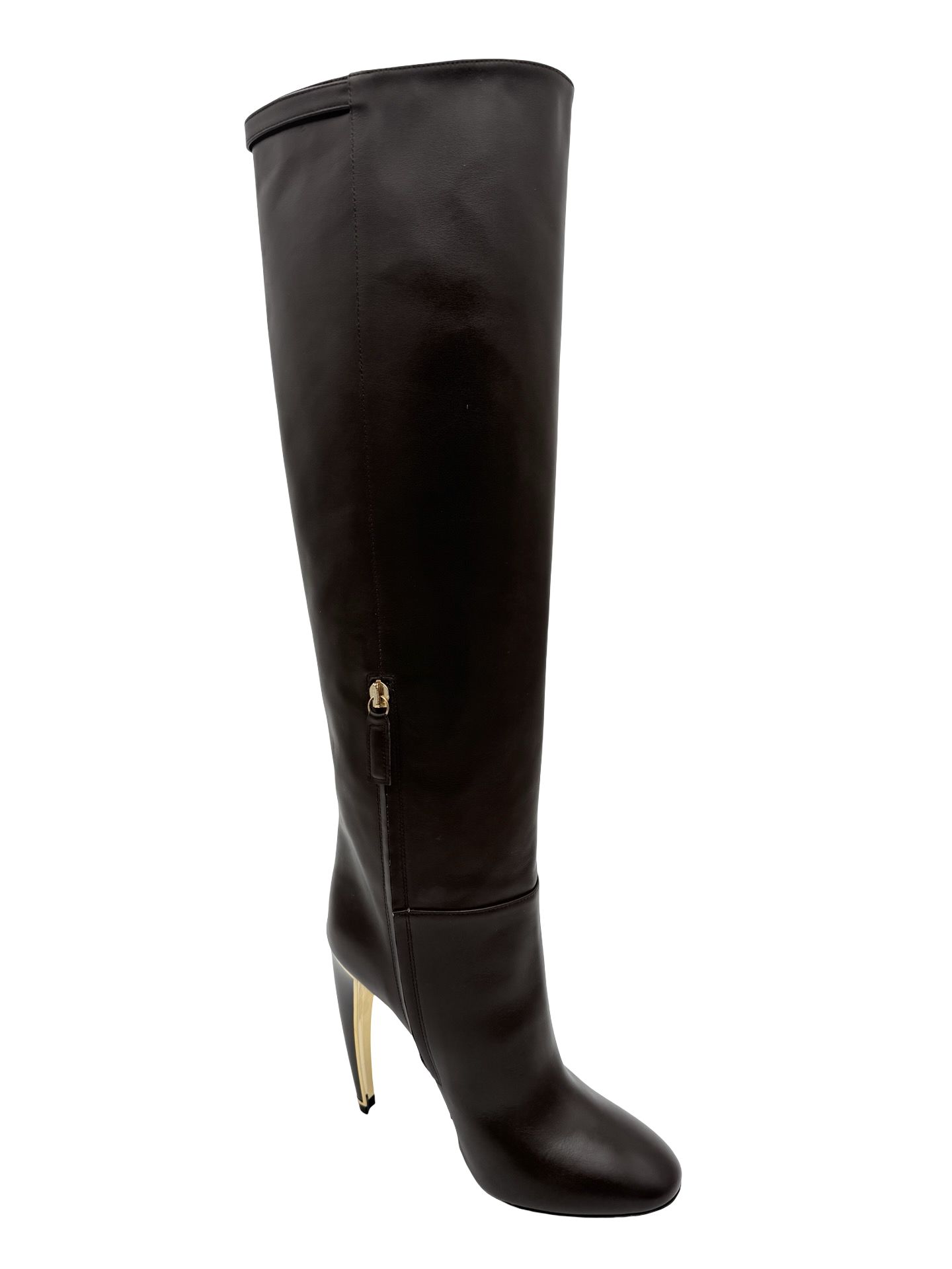 Roberto Cavalli Brown Leather Sissy Boots Size 39