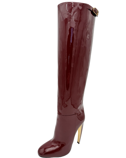 Roberto Cavalli Red Patent Leather Boots Size 39