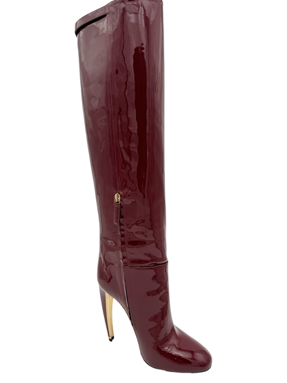 Roberto Cavalli Red Patent Leather Boots Size 39