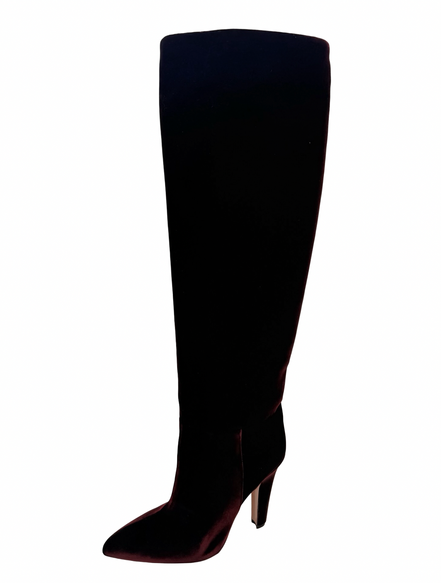 Paris Texas Pinot Noir Velvet Elsa Knee High Boot 100 Size 38