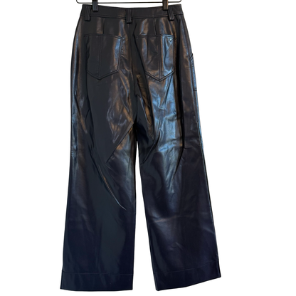 Emporio Armani High Waist Leather Pants Size 38