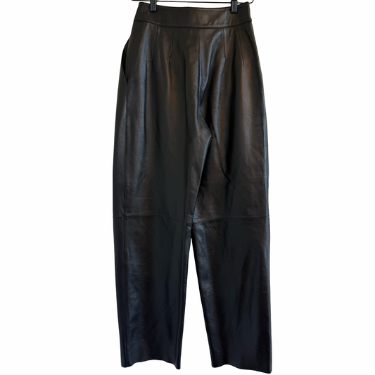 Emporio Armani High Waist Leather Pants Size 38