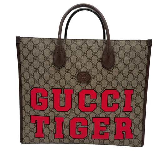 Gucci Tiger GG Supreme Canvas Medium Tote Bag