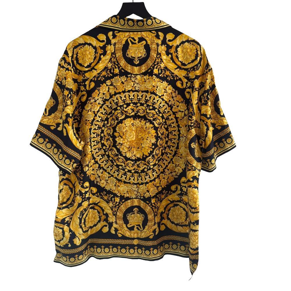 Versace Barocco Print Silk Shirt Size 56 New|465