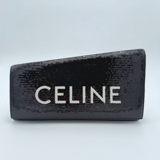 Celine Sequin Logo Clutch New|235