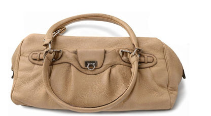 Ferragamo Gancio Top Handle Bag (Vintage) - Cream|543