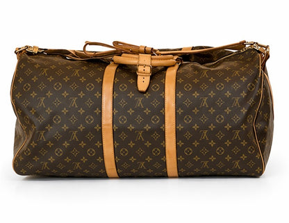 Louis Vuitton Brown Monogram Keepall Travel Bag 55|608