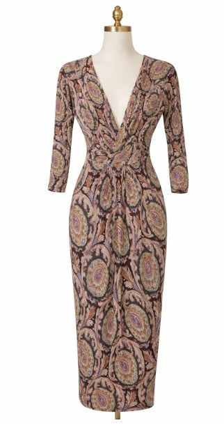 Etro Paisley print, Wrap style dress, Size US8, IT44|554