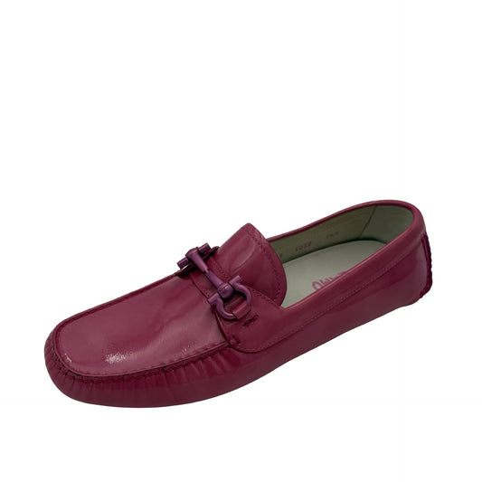 Salvatore Ferragamo Pink Patent Leather Driver Loafers Size 9 1/2