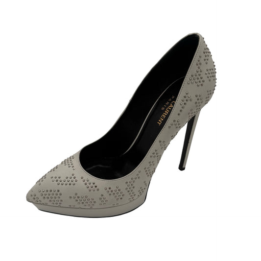 Saint Laurent Studded Pointed Toe Stiletto Pumps Size 39 1/2